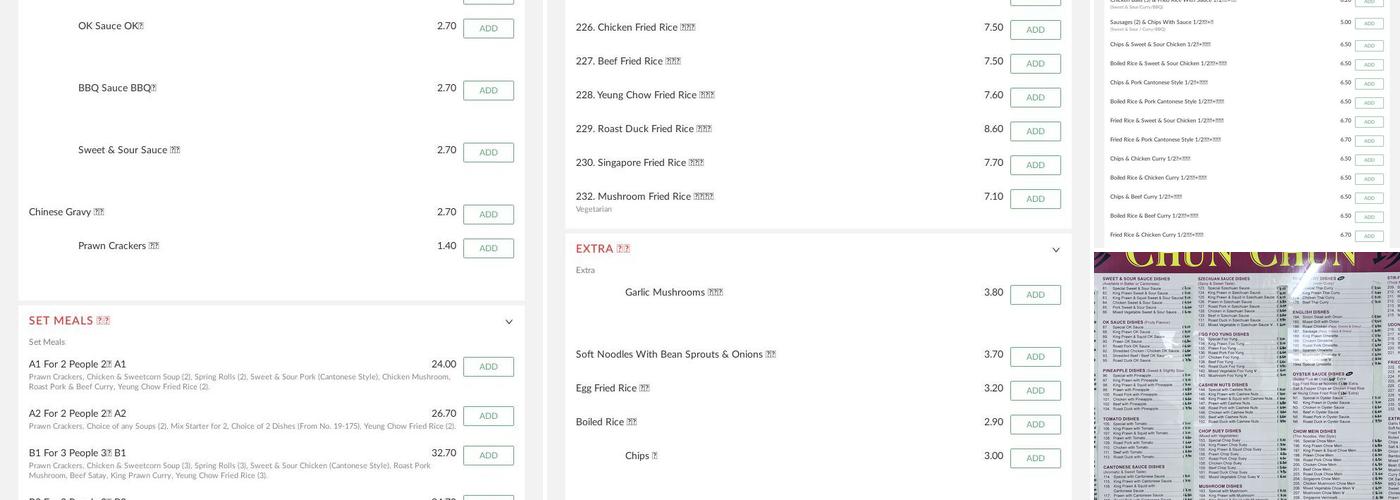 Chunchun Chinese Menu