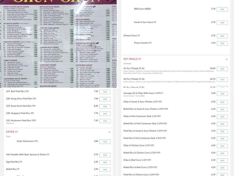 Chunchun Chinese Menu