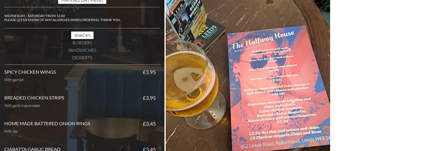 The Halfway-Robin Hood Menu