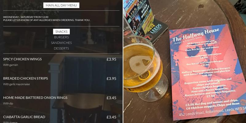 The Halfway-Robin Hood Menu