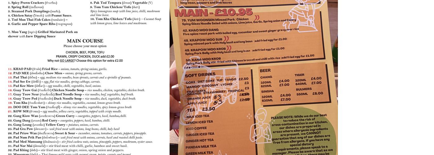 Little Mommy Thai Menu