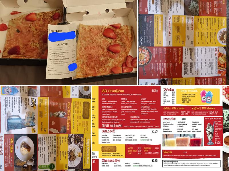 Icestone Gelato Menu