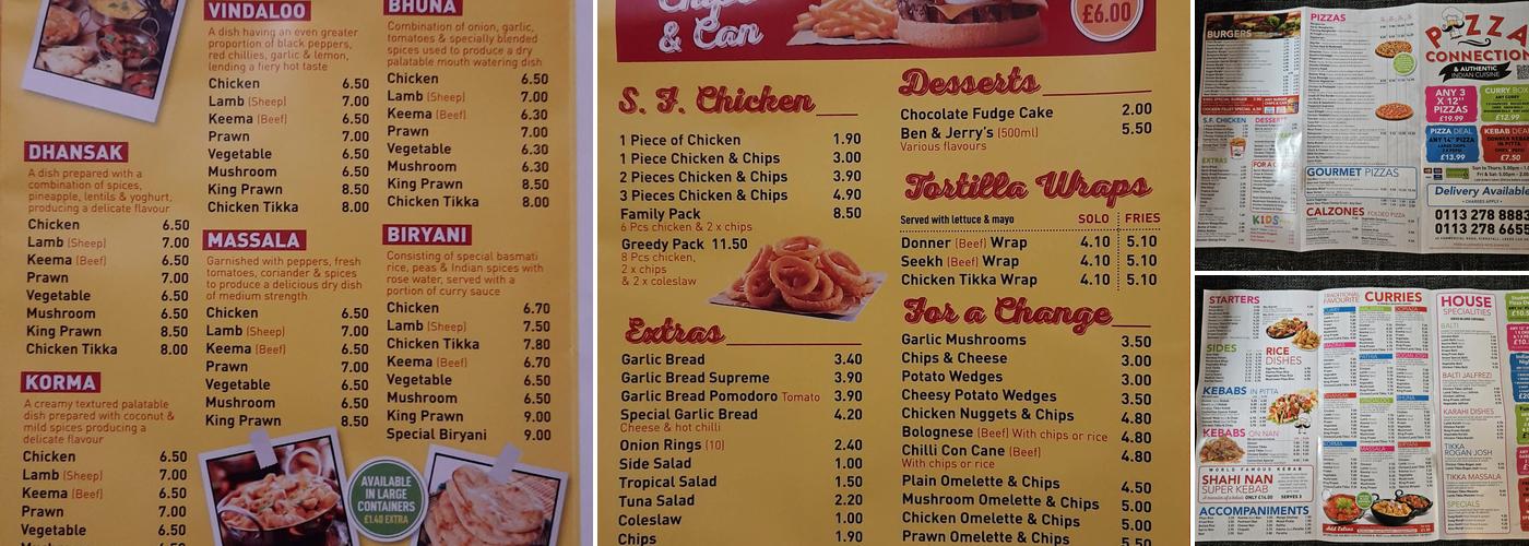 Pizza Connection Menu