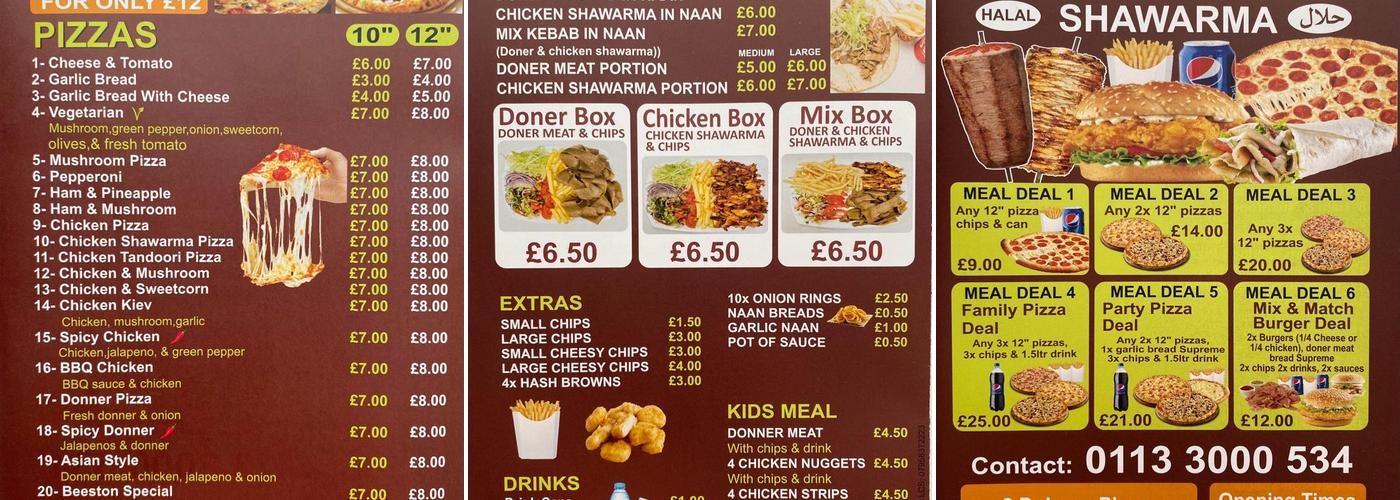 Beeston Shawarma Menu