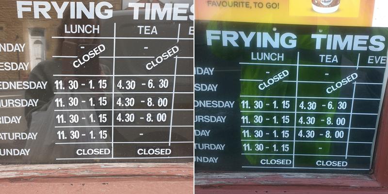 Miners Fisheries Menu