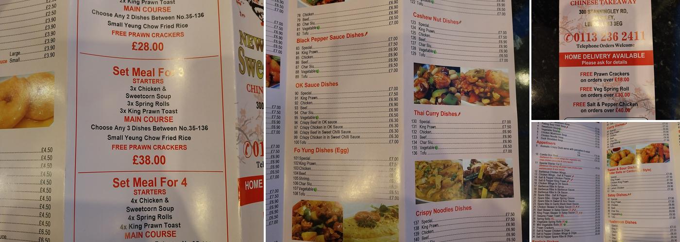 Sweet & sour Menu