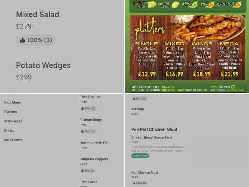 Sullys peri peri chicken Menu