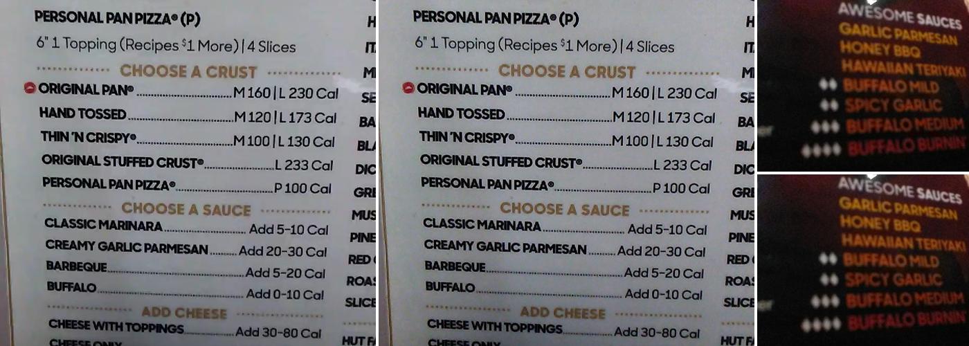 Pizza Hut Menu
