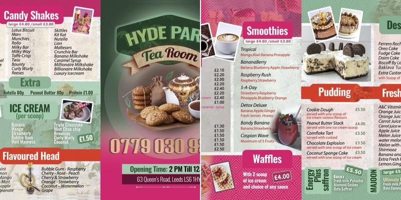 Hyde Park Tea Room (Afterz) Menu