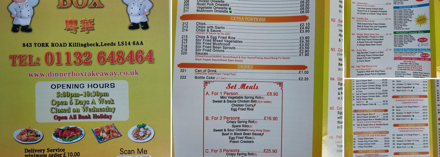 Dinner Box Menu