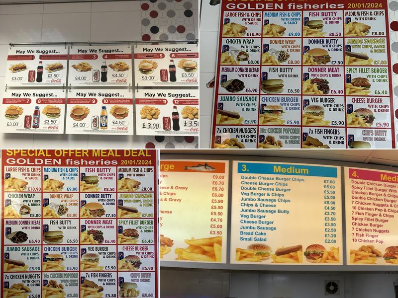 Famous Golden Fisheries Leeds Menu