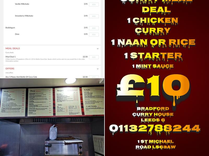Bradford curry house Menu