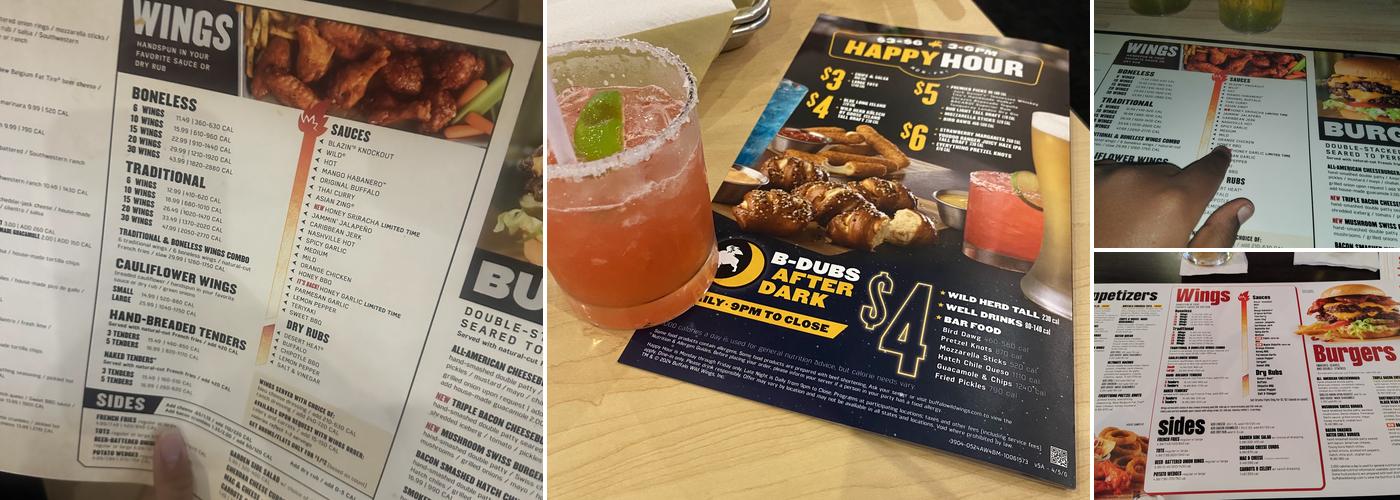 Buffalo Wild Wings Menu