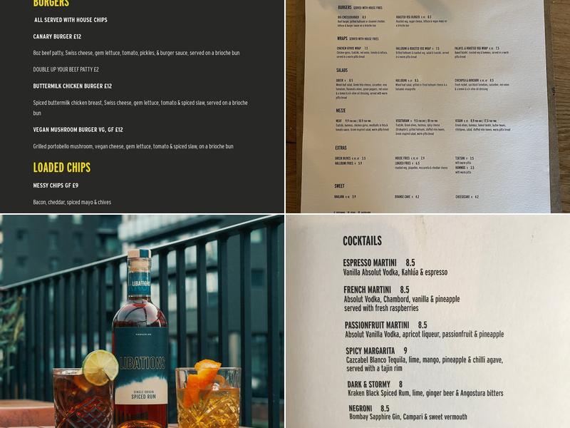 The Canary Menu