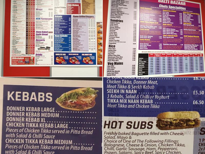 Chicago Pizza & Balti Bazar Menu