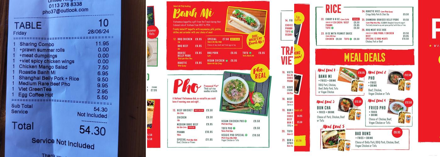 Pho 37 Menu