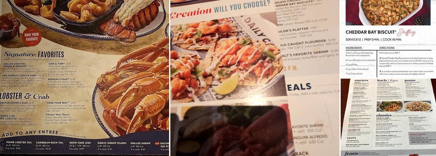 Red Lobster Menu