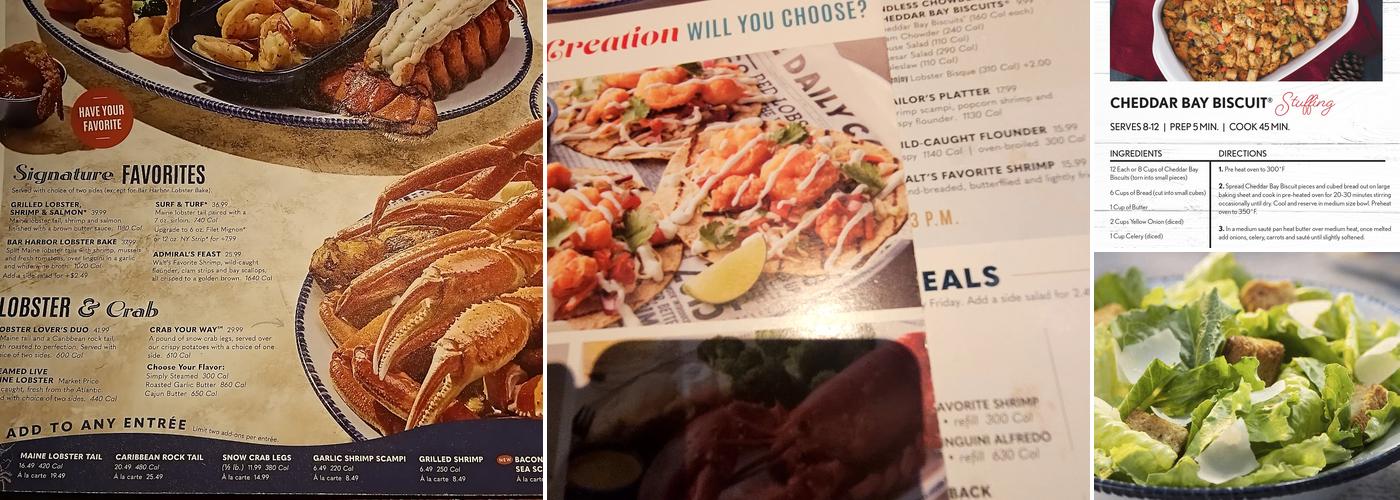 Red Lobster Menu