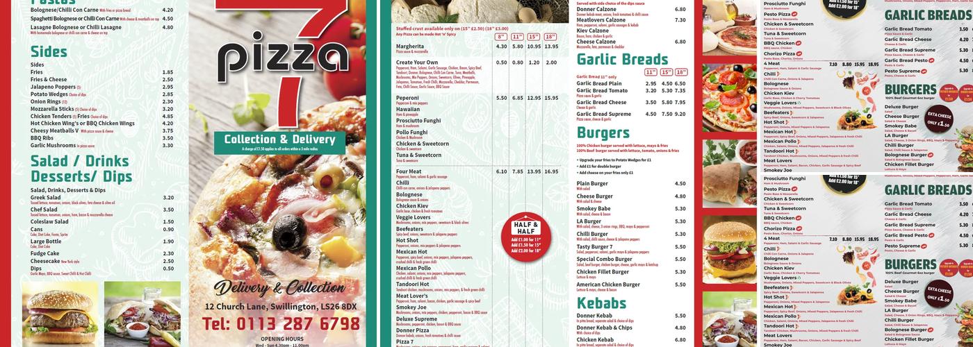 Pizza 7 Menu