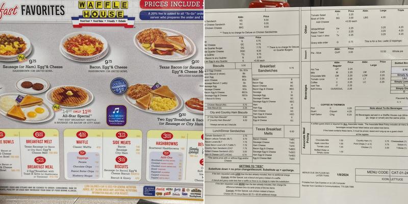 Waffle House Menu