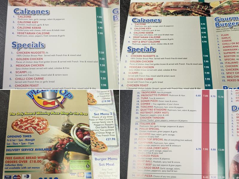 Pizza Top Menu