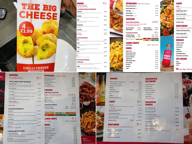 Frankster's Burgers Leeds - Cardigan Fields - Kirkstall Menu