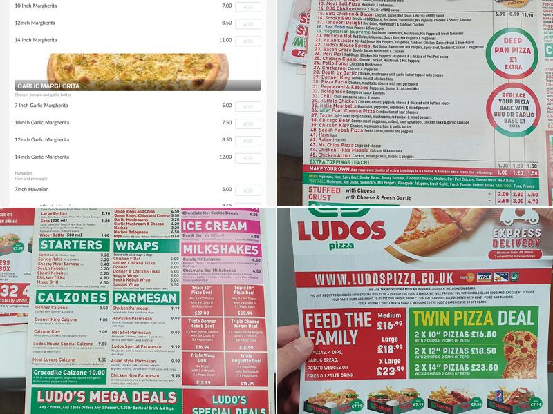 ludos pizza Menu