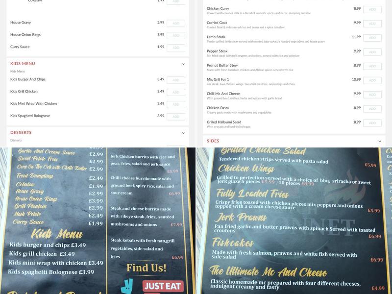 Scotch Bonnet Menu