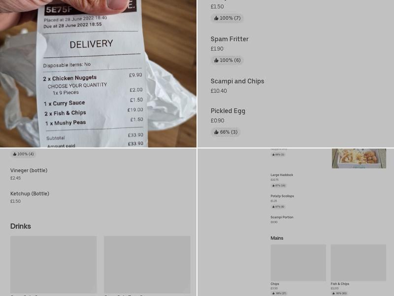 Oakwood Fisheries Menu