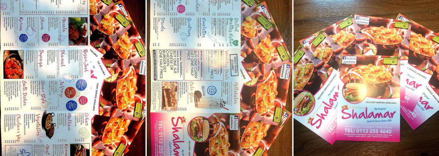 Shalamar Menu