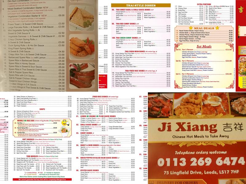 Ji Xiang Menu
