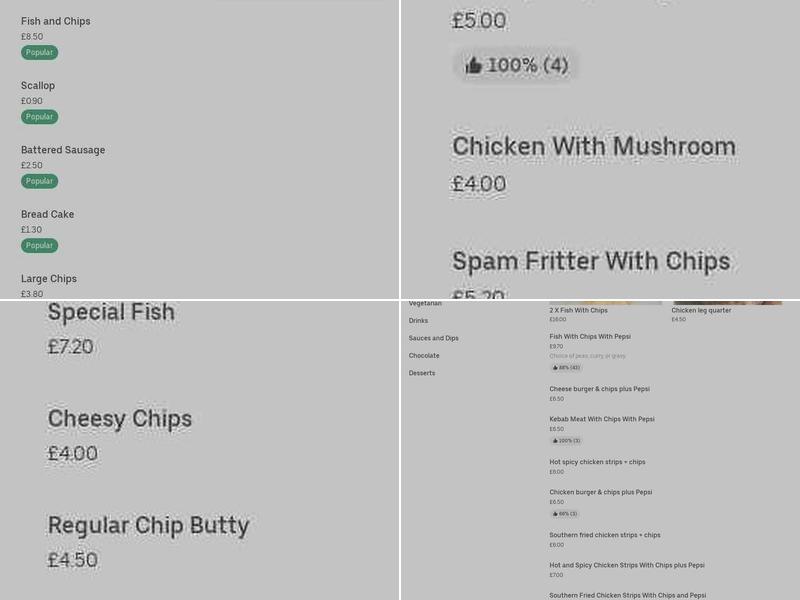 York Road Fisheries & Pizza Bar Menu