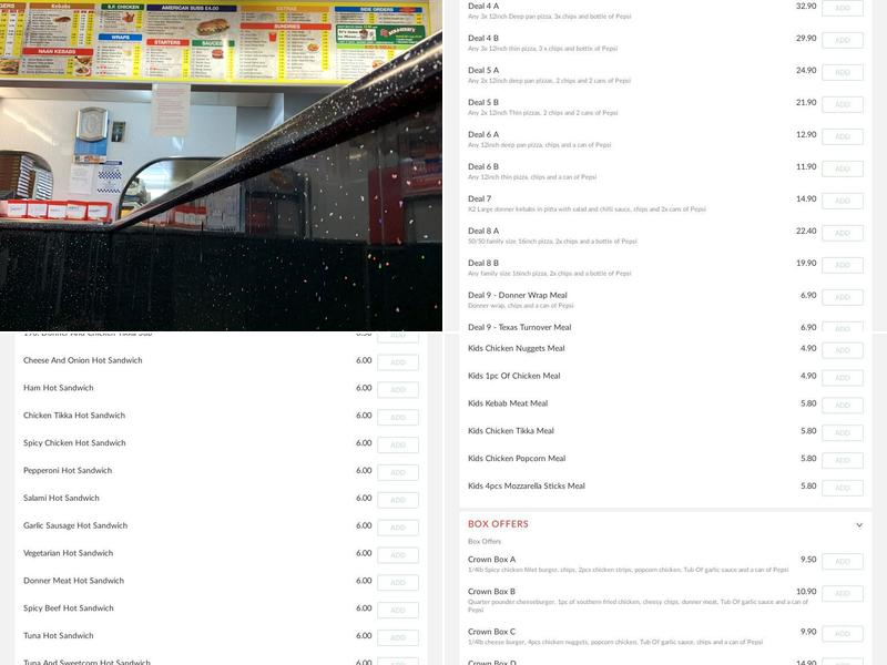 Crown Pizza Bar Beeston Menu