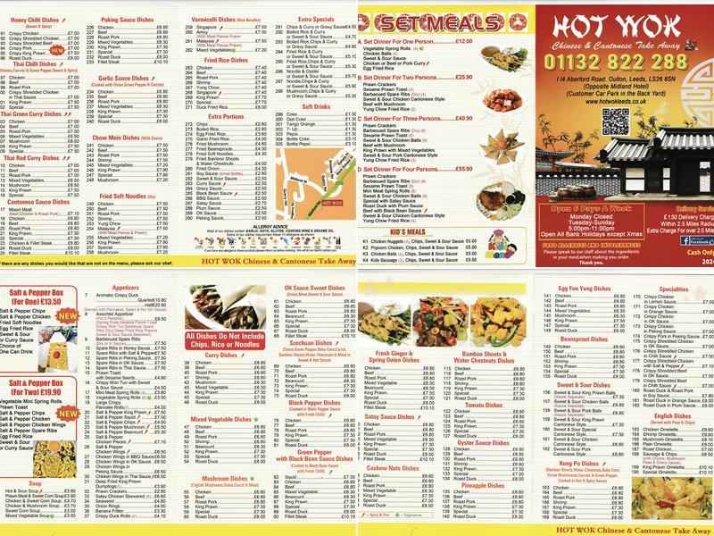 Hot Wok Menu