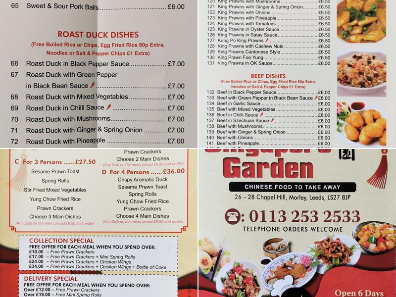 Singapore Garden Menu