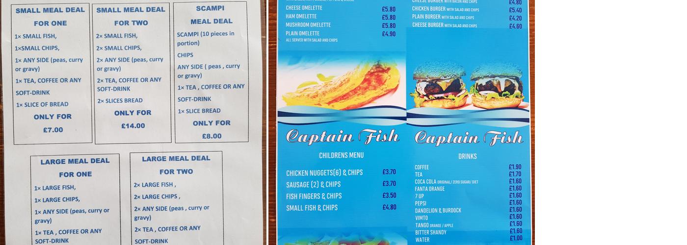 Captain fish Menu