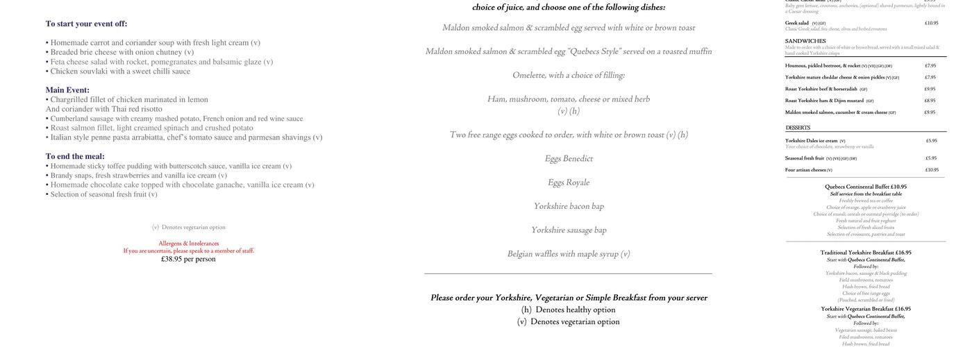 The Porter’s Lodge Menu