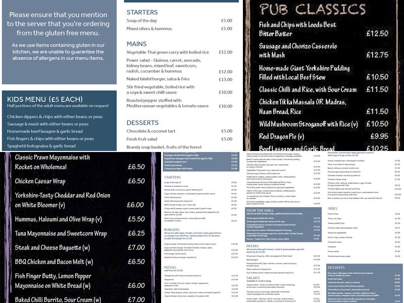 Inkwell Bar Menu