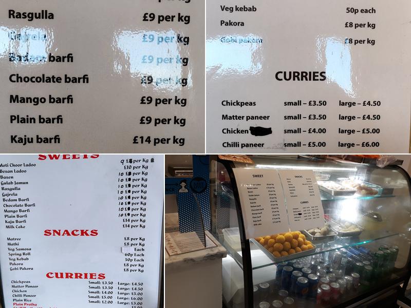 Sanghas Sweets and Snacks Menu