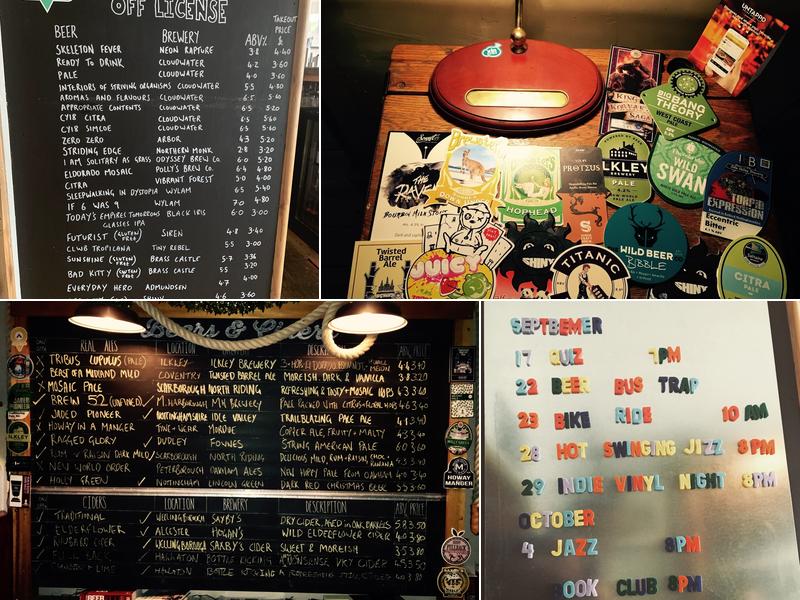 The Real Ale Classroom Menu