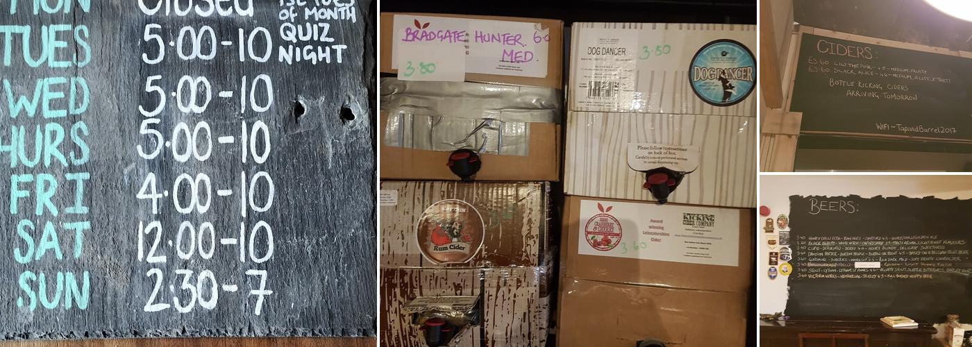 The Tap And Barrel Menu