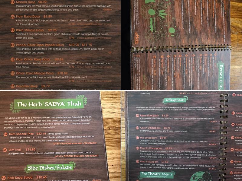 Herb Menu