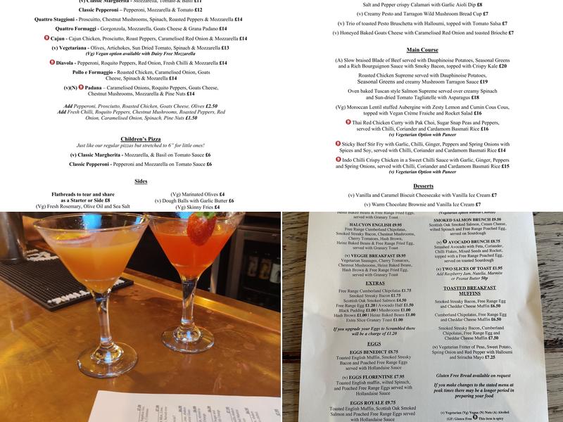 Halcyon Kitchen Menu