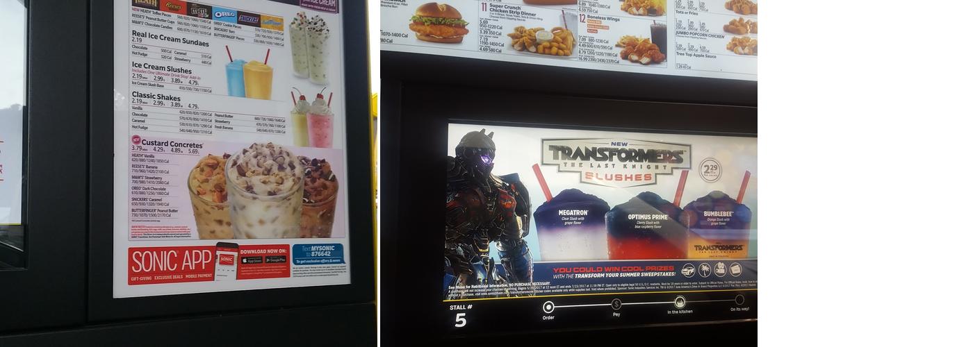Sonic Drive-In Menu