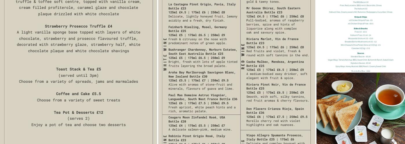 The Exchange Bar Menu