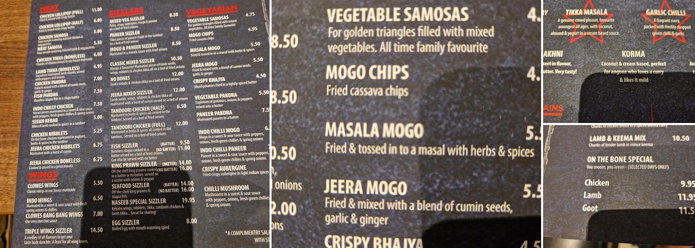 Naseeb @ The Clowes Menu