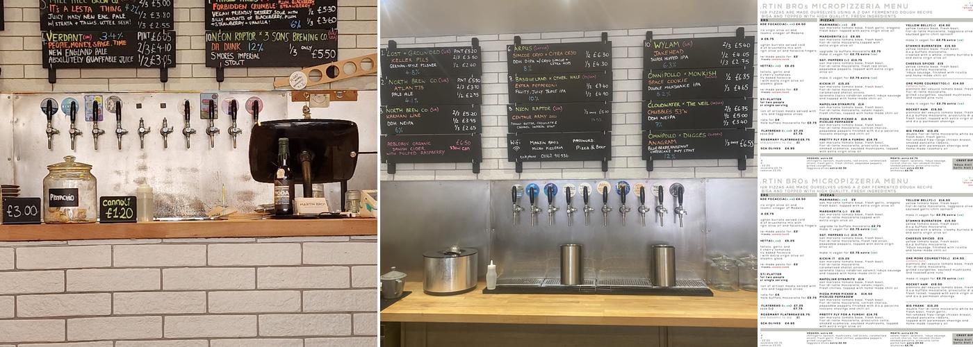 Martin Bros. Micropizzeria Menu