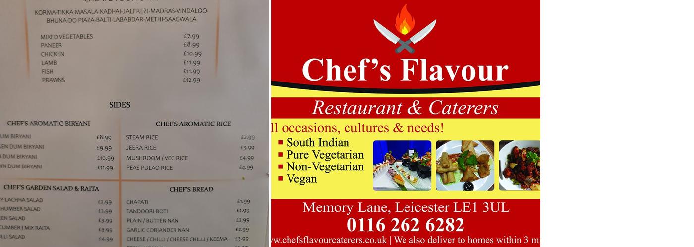 Chef's Flavour Restaurant & Caterers Menu