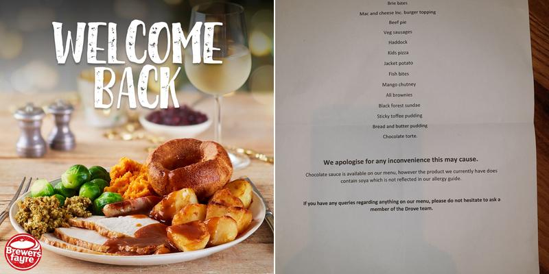 Brewers Fayre Drove Menu