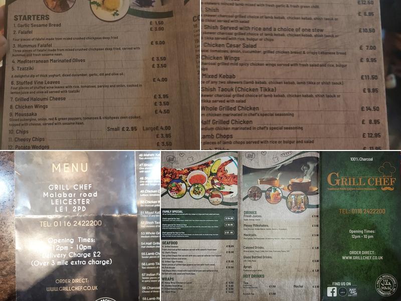 Grill Chef Restaurant Menu